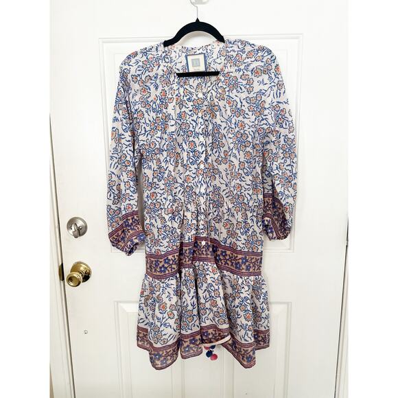 Bell by Alicia Bell Dress Womens Medium Floral Print Button Front Tiered Boho - Picture 4 of 7